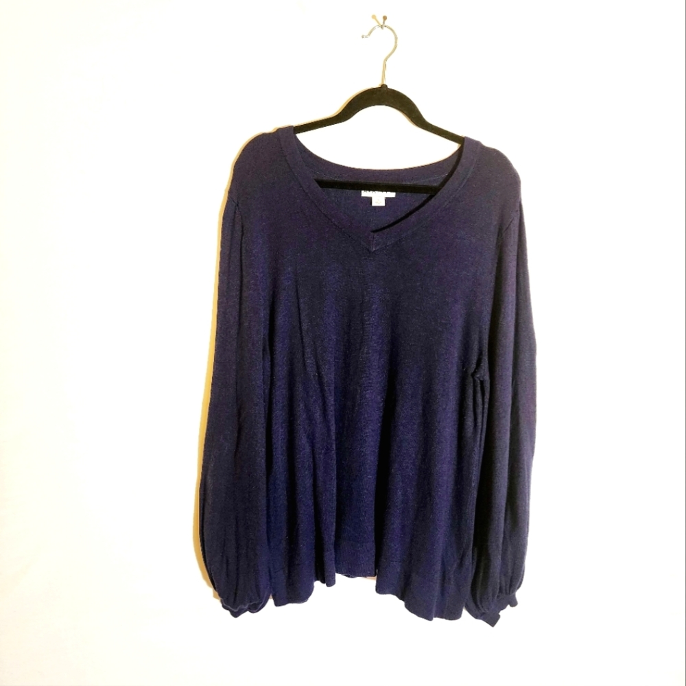 AVA & VIV Women's Size X Navy Blue V-neck Thin X-long Super Comfy Sweater - Picture 1 of 2